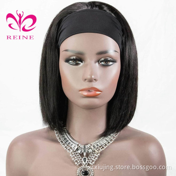 Wholesales headband bob wigs human hair,non slip human hair wig headband  silicone, headband wig